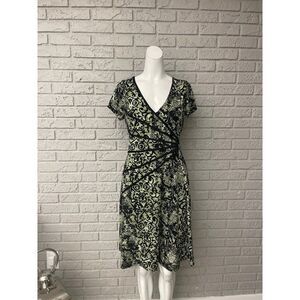 Connected Petite Multicolored Short Sleeve Fit & Flare Dress Size 8P